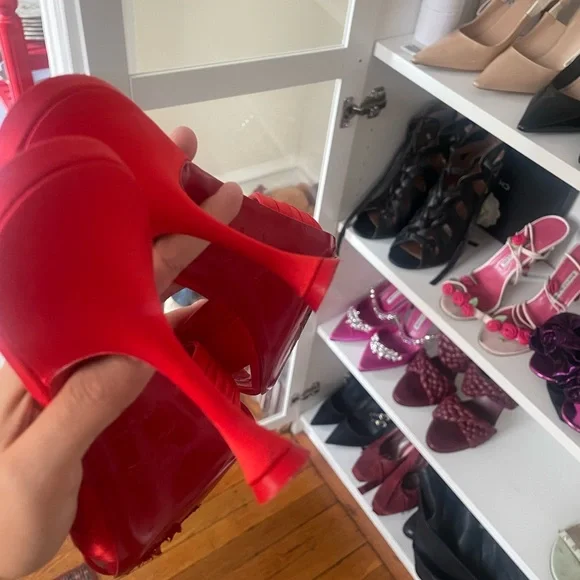 Christian Louboutin Red Women's Slide Sandals size 41 So Nicol - Picture 3 of 3